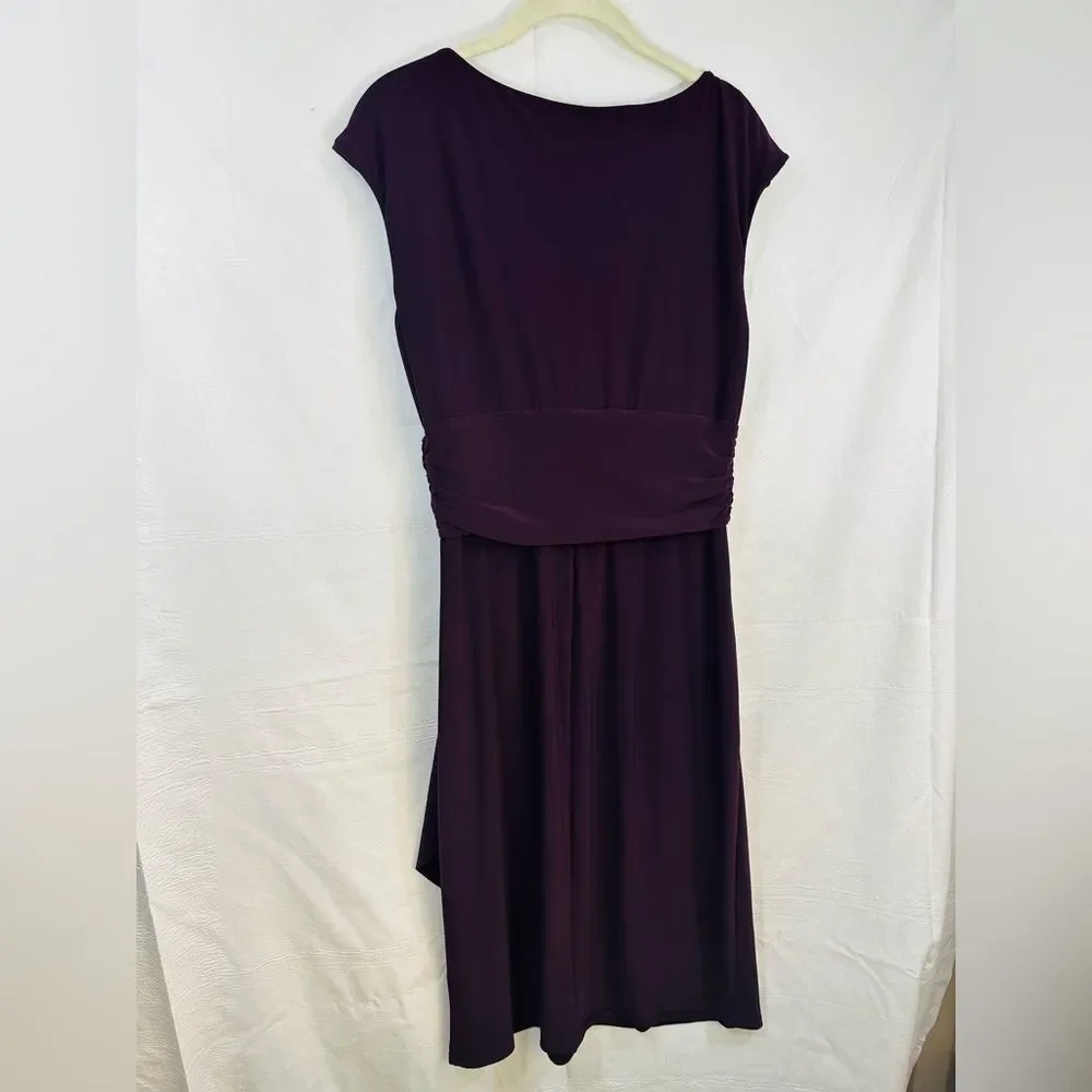 Chaps deep purple twist front dress size women’s large - Picture 3 of 4